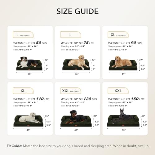 Orthopedic Dog Bed for Extra Large Dogs, Olive Green - Image 6