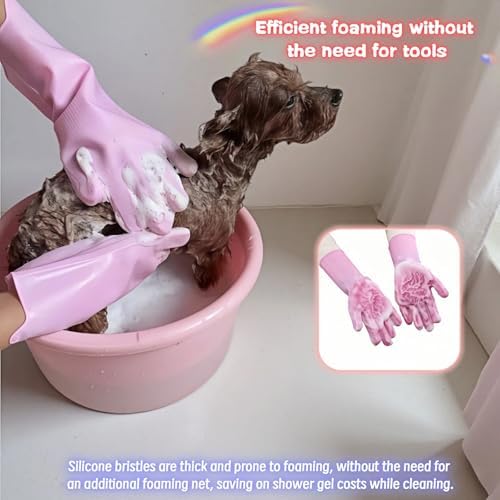 Silicone Dog Grooming Glove for Dogs and Cats, Enhanced Five-Finger Fit - Image 3