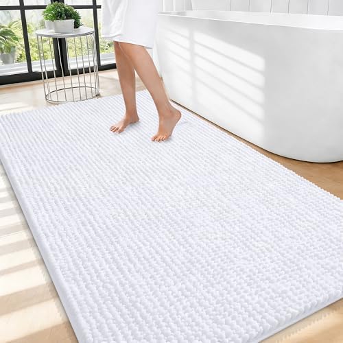 OLANLY Thick Chenille Large Bathroom Rugs 44x32, Absorbent Bath Mat by OLANLY