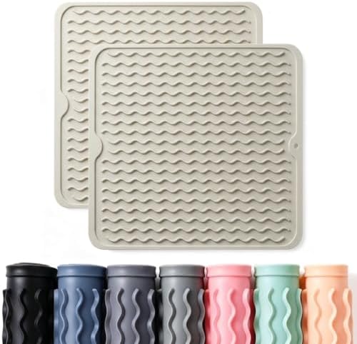 2 Pack Caketime Silicone Dish Drying Mat by CAKETIME
