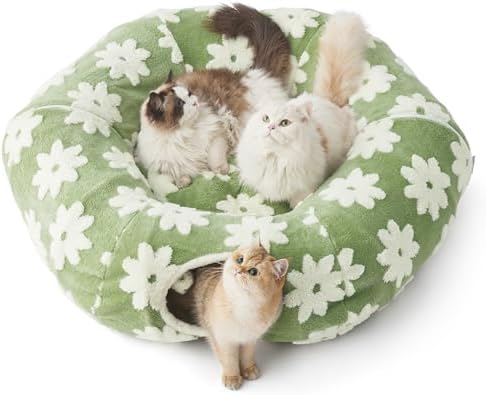 Lesure Donut Cute Jacquard Large Cat Tunnel Bed Kitten Toys by Lesure