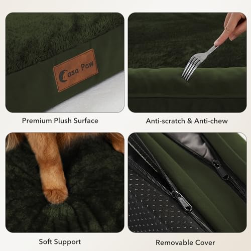 Orthopedic Dog Bed for Extra Large Dogs, Olive Green - Image 5