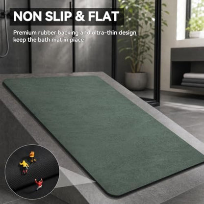 MontVoo -Bath Mat Rug-Rubber Backing Non Slip Quick Dry Absorbent Thin Bathroom - Image 4
