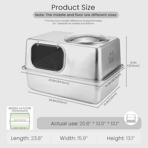 Enclosed Stainless Steel Litter Box - Image 2