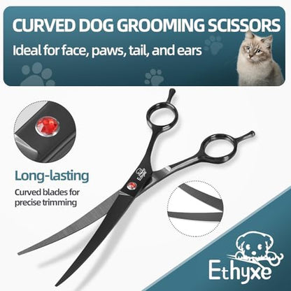 7-Inch Dog Grooming Scissors Set, 4-in-1 Pet Shears Kit - Image 5