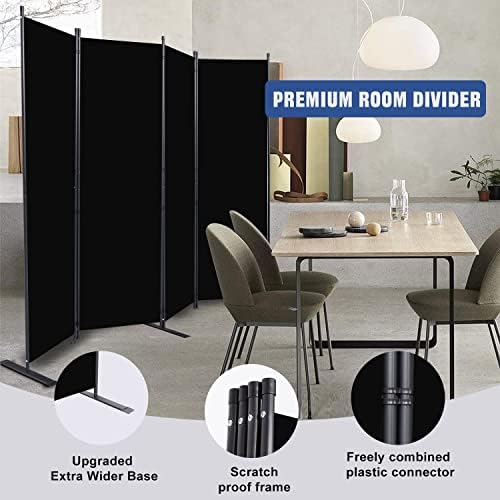 Room Divider 4 Panel-88''Wide, 6FT Room Dividers and Folding Privacy Screens - Image 4