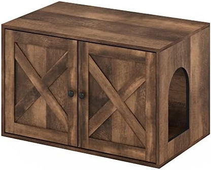 Furinno PELI Cat Litter Box Enclosure, Farmhouse Hidden Litter Box Furniture - Image 6