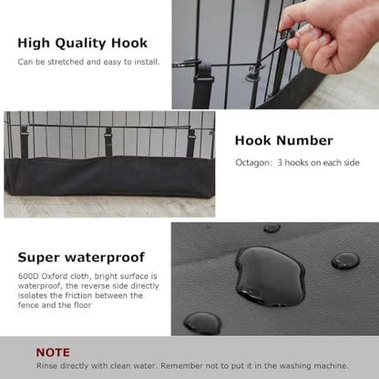 PJYuCien Playpen Bottom Pad for 24'' Width 8 Panel Pen, Hook Connect - Image 2