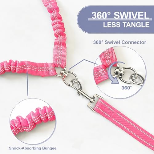 Double Dog Leash Padded Handle 360°Swivel No Tangle Dual Leash - Image 3