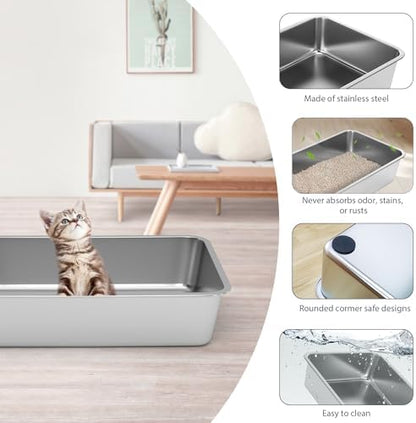 WENBOKMIN Stainless Steel Cat Litter Box - Image 3
