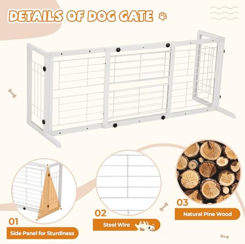 Coziwow 38-67" Freestanding Adjustable Dog Gate, No Drilling - Image 5