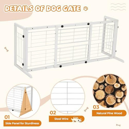 Coziwow 38-67" Freestanding Adjustable Dog Gate, No Drilling - Image 5