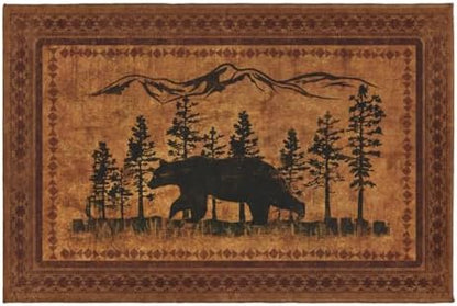 Giwawa Forest Bear Bath Rug Rustic Cabin Absorbent Plush Floor Mat 16"x24" Soft by Giwawa