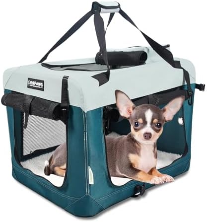 JESPET 3 Door Soft Dog Crates Kennel, Collapsible Travel Pet Carrier by JESPET