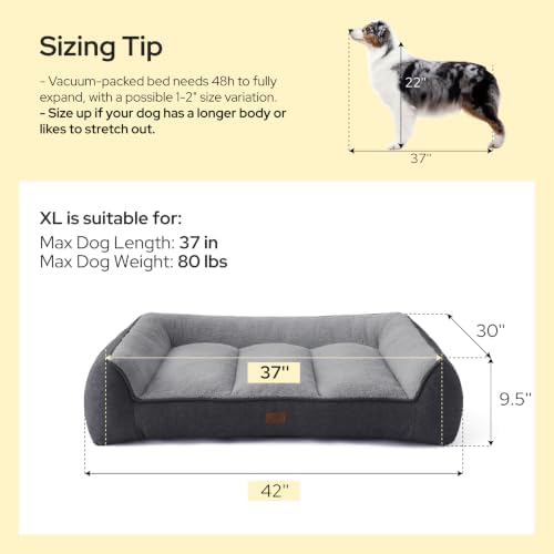 Bedsure SupportMax® Extra Thick Orthopedic XL Dog Beds Large Sized Dog - Image 6