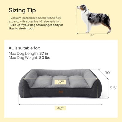 Bedsure SupportMax® Extra Thick Orthopedic XL Dog Beds Large Sized Dog - Image 6