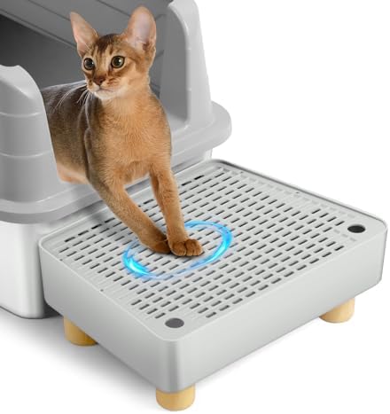 Extra Large Cat Litter Box Step Ramp, Cat's Litter Catcher Mat by Bartuke