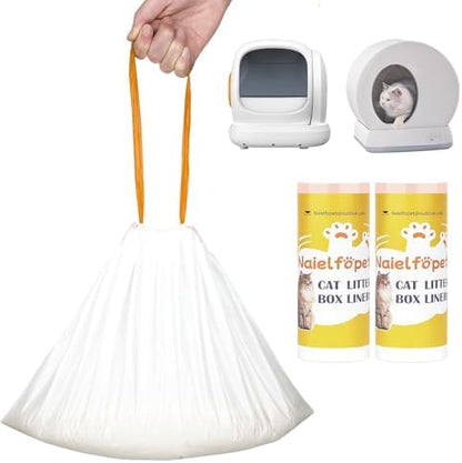 Cat Litter Box Liners, Drawstring Trash Bags by Naielfopet