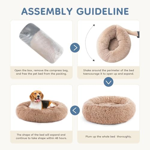DUMOS 30.7 Inch Large Donut Dog Bed - Image 6