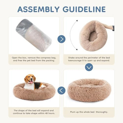 DUMOS 30.7 Inch Large Donut Dog Bed - Image 6
