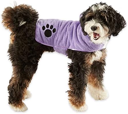 Bone Dry Pet Robe Collection, Embroidered Absorbent Microfiber Bath Robe by BoneDry