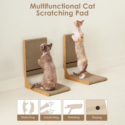 EHEYCIGA 2-Pack Cat Scratcher, 25.6 Vertical Indoor Cardboard Scratch Pad - Image 5
