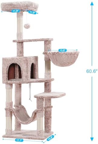 Hey-brother Cat Tree with Large Hammock, Cat Condo with Sisal-Covered - Image 3