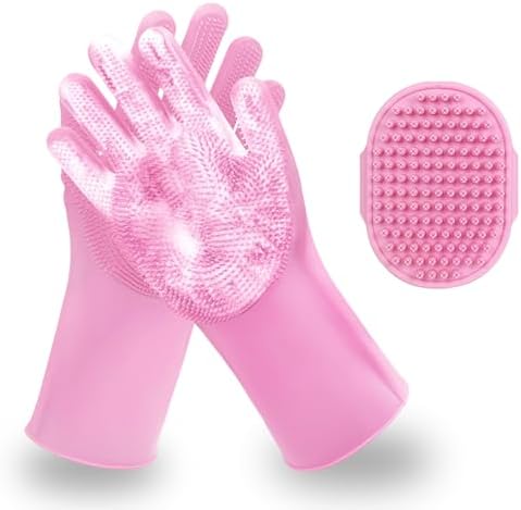 2 PCS Pink Pet Washing Gloves by Kemodia