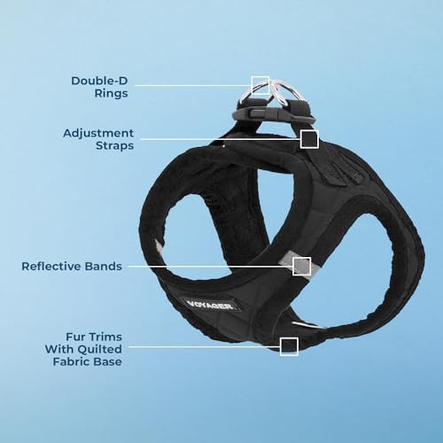 Voyager Step-in Plush Dog Vest Harness -Black Plush - Image 3
