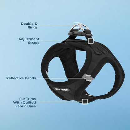 Voyager Step-in Plush Dog Vest Harness -Black Plush - Image 3