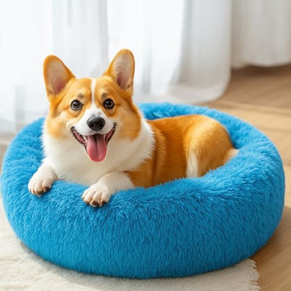 28in Large Dog Bed, Calming Donut Bed - Image 5