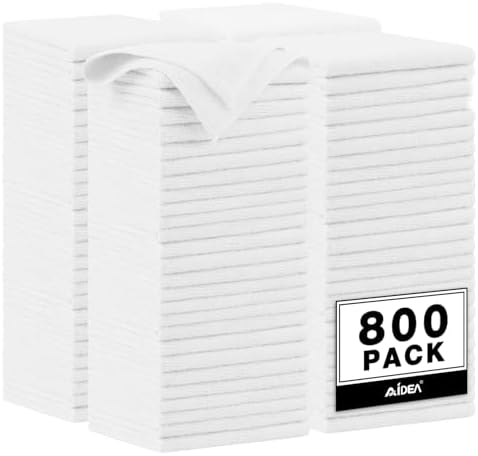 AIDEA White Microfiber Cleaning Cloth-800PK, Microfiber Towels by AIDEAHOME