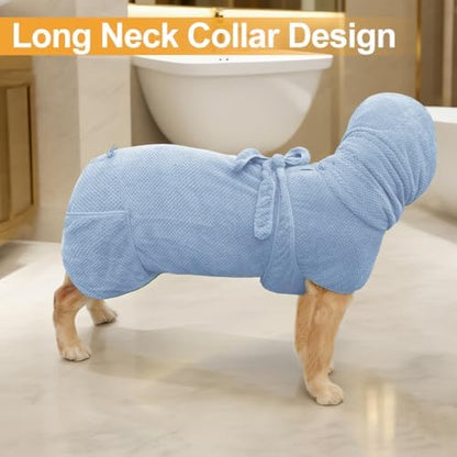 Medium to Large Size Dog Bathrobe, Microfiber Quick Drying Super Absorbent - Image 4