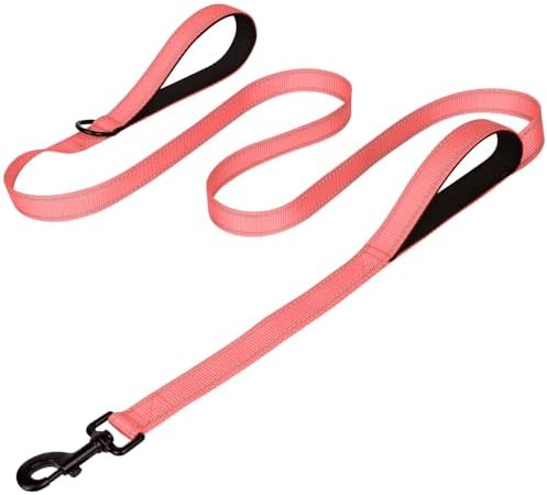 Joytale Dog Leash for Large Dogs that Pull, Double Handle, Neon Pink by Joytale