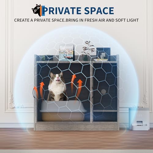 Cat Litter Box Enclosure, Hidden Litter Box Furniture - Image 4