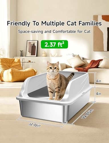 2PACK Stainless Steel Litter Boxes - Image 2