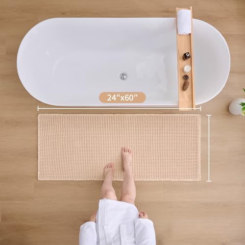 ILANGO Upgraded Waffle Bath Rug 24x60, Super Absorbent Non Slip Bath Mat - Image 2