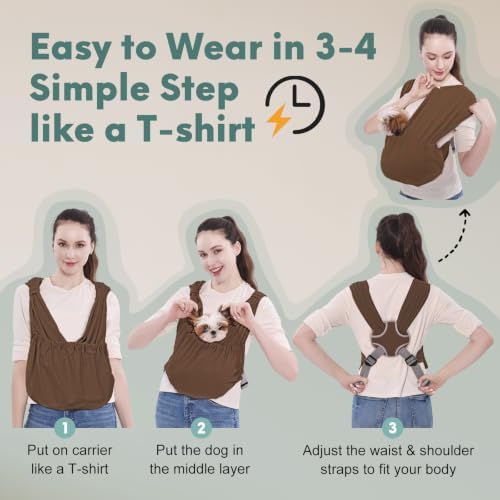 Supet Dog Sling Carrier for Small Pet, Adjustable Hands Free Front Backpack - Image 4