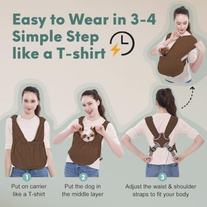 Supet Dog Sling Carrier for Small Pet, Adjustable Hands Free Front Backpack - Image 4