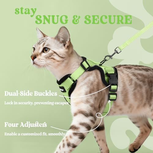 rabbitgoo Cat Harness and Leash Set, Escape Proof Vest, Light Green - Image 6