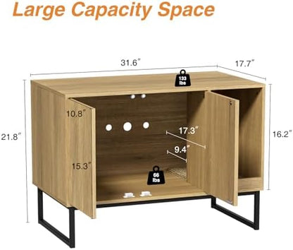 Cat Litter Box Enclosure, Fluted Hidden Litter Box Furniture - Image 4