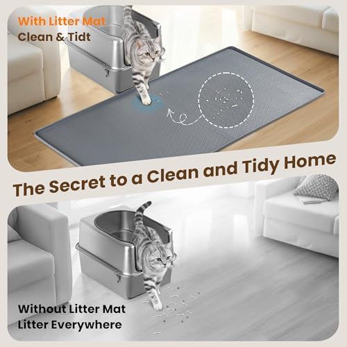 Dog Pee Pad Holder & Cat Litter Mat, XXL 51''×25.6'', Waterproof Floor Silicone - Image 3