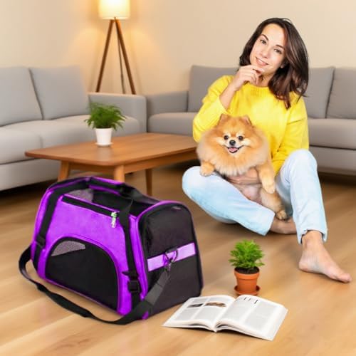 7 Pcs Cat Carrier, Soft Sided Foldable Portable Comfortable Pet Carrying Bag - Image 7