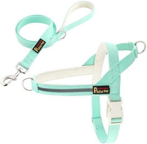 Plutus Pet Cotton Dog Harness and Leash Set, Reflective and Soft Padded by PLUTUSPET