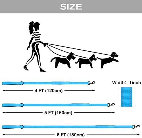 Joytale Dog Leash for Large Dogs that Pull, Double Handle, Aqua Blue - Image 6