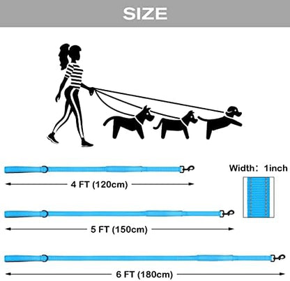 Joytale Dog Leash for Large Dogs that Pull, Double Handle, Aqua Blue - Image 6