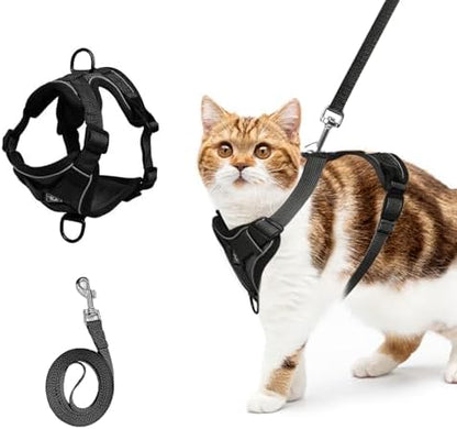 shudyear Cat Chest Harness and Leash Set Adjustable Anti-Escape Soft Mesh Cat by Shudyear