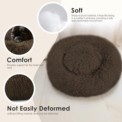 28in Large Dog Bed, Calming Donut Bed - Image 4