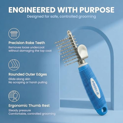 Poodle Dematting Fur Rake Comb Brush - Image 4