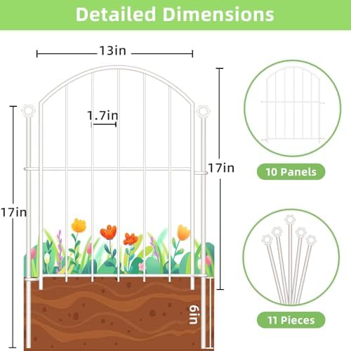 Decorative Garden Fence, 17in x 10ft No Dig Fence - Image 5